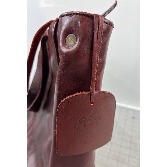 MALEDETTI TOSCANI Florence ITALY Tooled Red Leather Tote Bag Purse - Picture 15 of 15